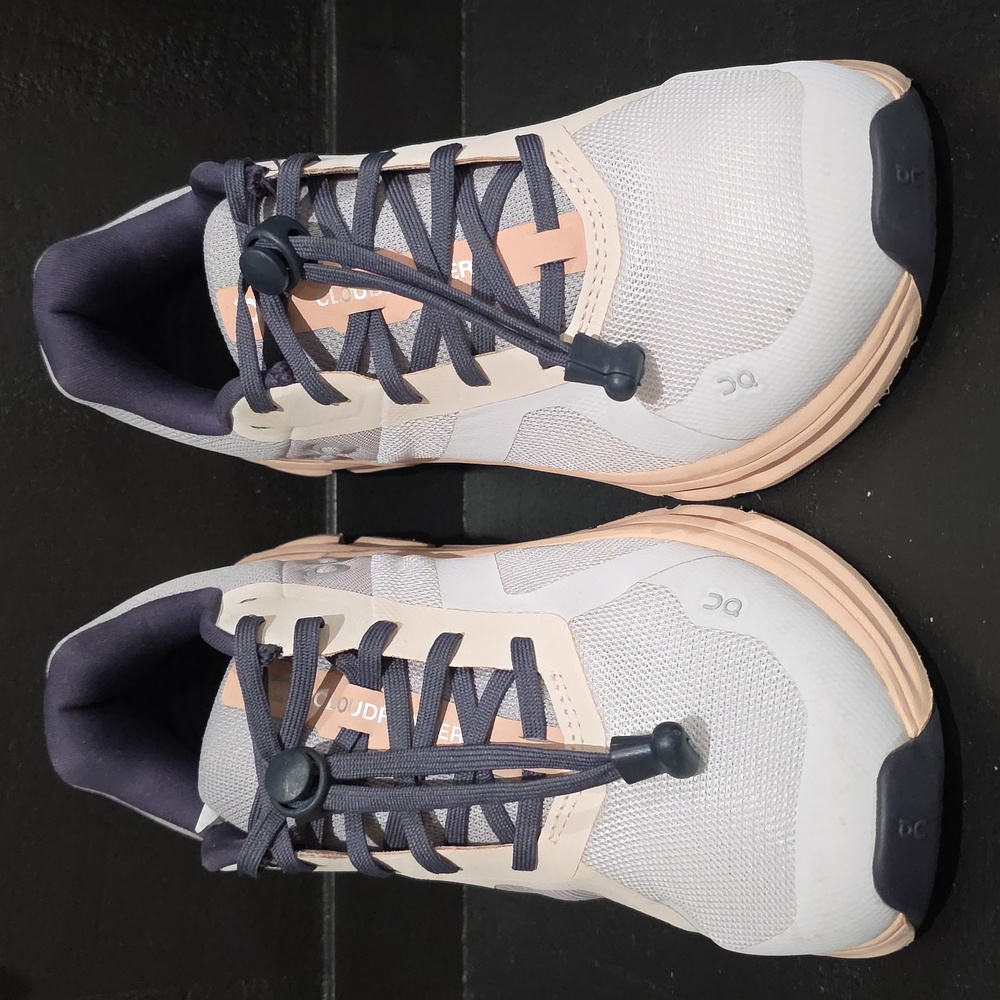 On Running Cloudrunner W8.5  Gray Lilac Peach Pink Dark Gray and Peach - Picture 3 of 7